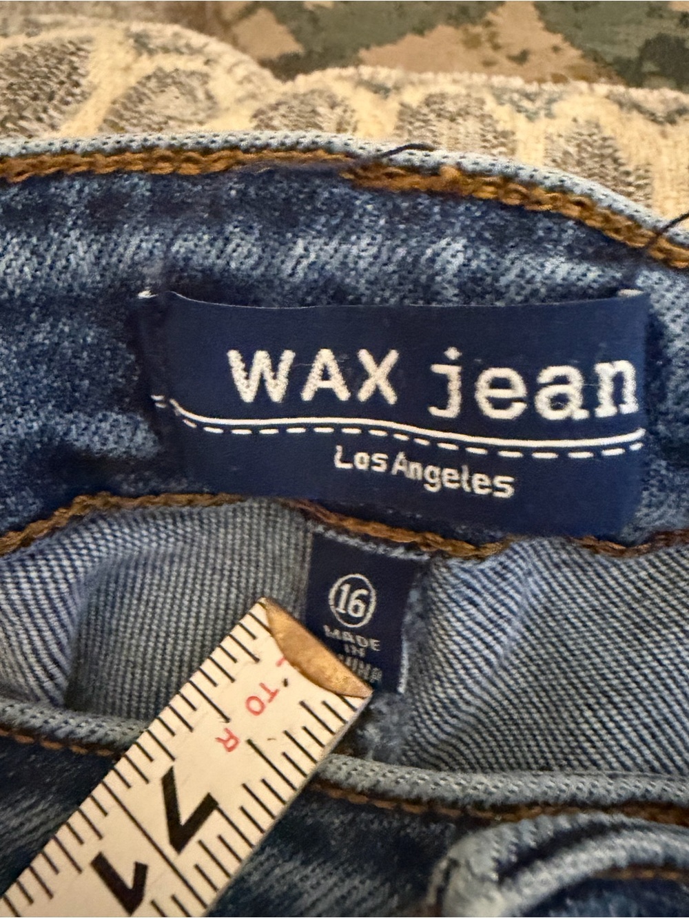 Wax Jean Los Angeles Distressed Skinny Raw Hem Jeans Size 16 Blue Denim - Picture 2 of 6